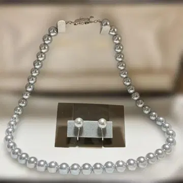 인공 진주 목걸이 & 귀찌 세트