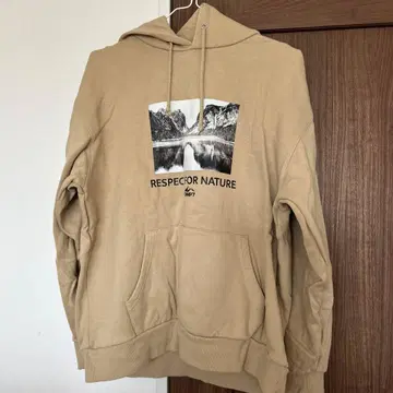 camp7 후드 부착 후드티 L 사이즈 베이지