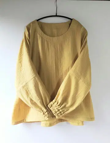 핸드메이드 복슬복슬 더블 거즈 퍼프 슬리브 블라우스