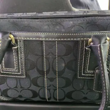 블랙 캔버스 로고 핸드백