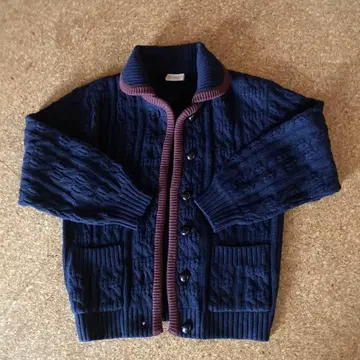 네이비 케이블 니트 가디건