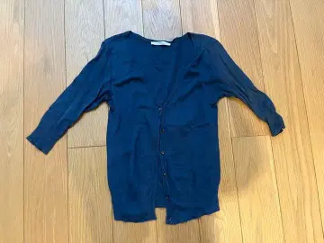 ZUCCA 주카 네이비 7부 소매 가디건 S