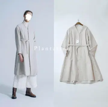 새상품 23AW Plantation 플랜테이션 속기모 벨트 포함 코트