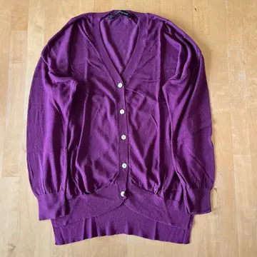 미즈이로 인드 가디건 퍼플 V넥