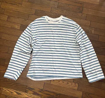 스트라이프 긴팔 T셔츠 화이트/블루