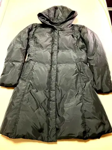 유니클로 후드 부착 롱 다운 자켓 블랙