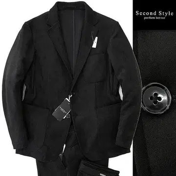 새상품 세컨드스타일 에코 스웨이드 셋업 수트 S 블랙