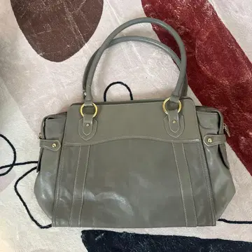 그레이 가죽 토트백