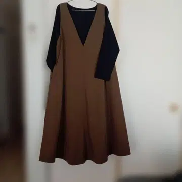 브라운 V넥 오버롤 스커트 3L 스마일랜드