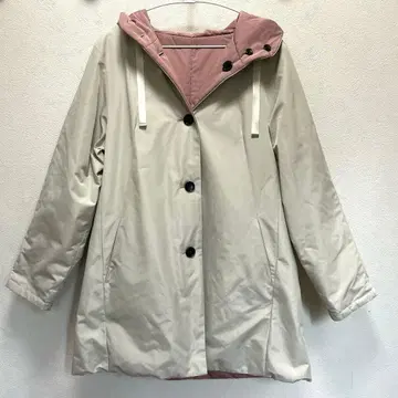 DoCLASSE 리버서블 후드 코트 아이보리 x 핑크
