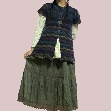 모리걸 3세트 니트 튜닉 핑크하우스 롱T 카키 스커트