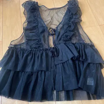 JEANASiS 프릴 시스루 뷔스티에 F 사이즈 블랙