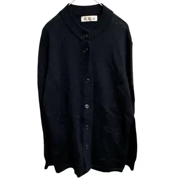 리마 긴팔 가디건 크루넥 포켓 부착 블랙 M 사이즈