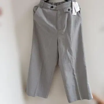 OPAQUE CLIP 새상품 린넨 혼방 라메 와이드 팬츠