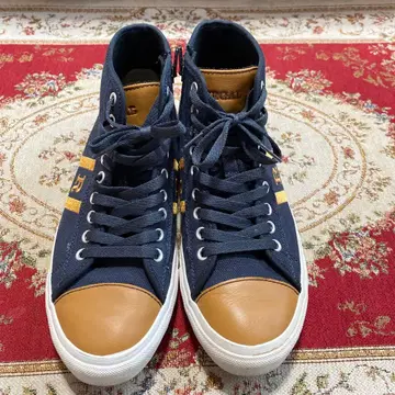 네이비/브라운 하이컷 스니커즈