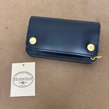 크롬엑셀 트래커 지갑 미들 블랙 브라운 3층 HORWEEN