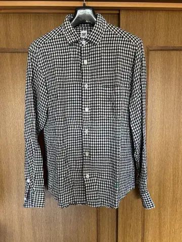 샌프란시스코 블랙 앤 화이트 깅엄 체크 긴팔 셔츠