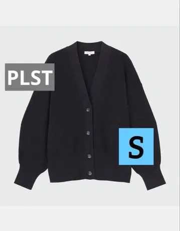 [ PLST ] 하이 트위스트 미들 게이지 가디건 S 블랙 니트 아우터