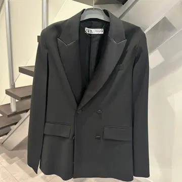 ZARA 블랙 더블 브레스트 자켓 XS