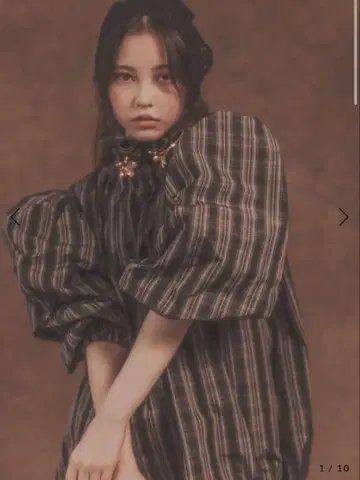 [ 새상품 ] MaCO godgatemaco 타프타 슈마이 체크 블라우스