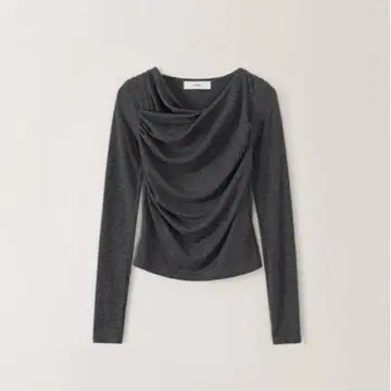 Ohotoro 2way Shirring T-Shirt charcoal