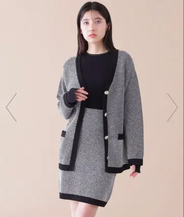 JILL 롱 가디건 x 미니 스커트 셋업