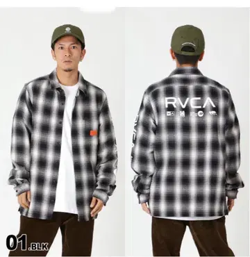 RVCA 체크 무늬 긴팔 셔츠 블랙