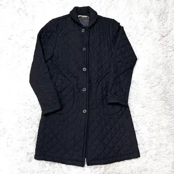 트래디셔널 웨더웨어 울 퀼팅 코트 블랙 34 안감 도트