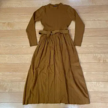 [ 새상품급 ] aquaggarage 리브 브라운 원피스 사이즈 M