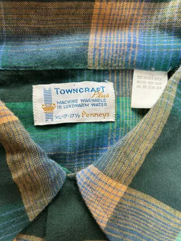 60 70s 타운 크래프트 옴브레 레이온 셔츠