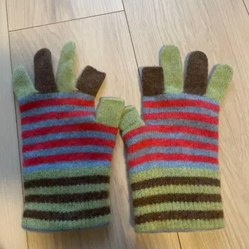 컬러풀 스트라이프 핑거리스 장갑