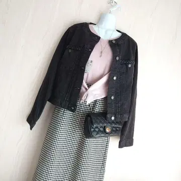 axes femme 블레이드 노카라 데님 자켓 새상품 M