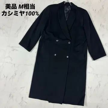 [ 새상품급 ] 캐시미어 100% 더블 페이스 롱 코트 블랙 M 상당