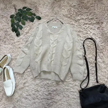 5182 글로벌 워크 케이블 짜임 니트 [ M ] 베이지/긴팔 스웨터