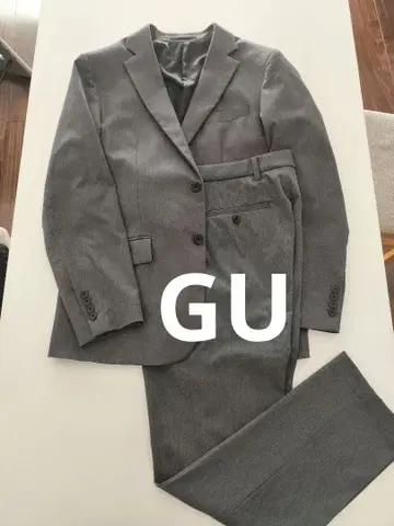 GU 셋업 그레이 비즈니스 정장 투버튼 L 사이즈