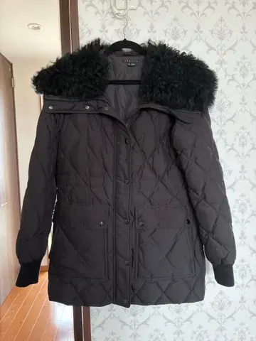 theory 퍼 후드 다운 자켓 블랙