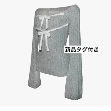 theredthread S rib knit tops ribbon