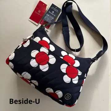 새상품급 비사이유 오리엔탈 나일론 숄더 백 플라워 무늬