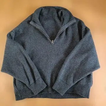 HELLY HANSEN 다크 그레이 하프 지퍼 숏 기장 니트