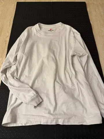 Hanes 화이트 긴팔 티셔츠