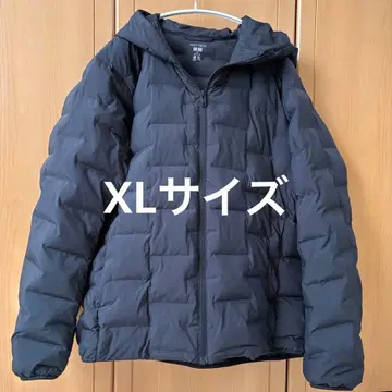 유니클로 퍼프 테크 후드티 블랙 XL