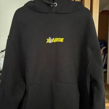 XLARGE 블랙 후드 부착 후드티 #FR2