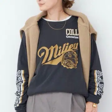 Deuxieme Classe 빈티지 가공 롱 T