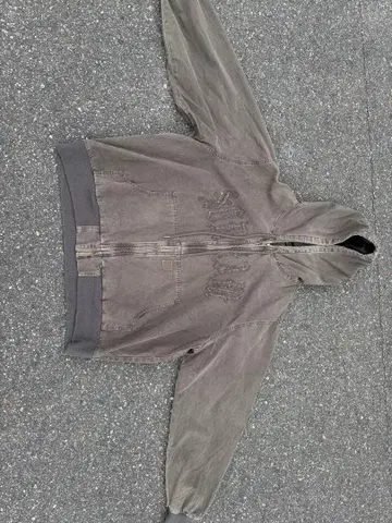 그레이 자수입은 구제 의류 자켓