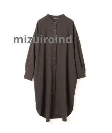 mizuiro ind 스탠드 카라 셔츠 원피스
