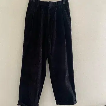 GEORGE 블랙 코듀로이 와이드 팬츠