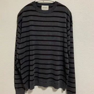 artens/아텐스 STONE WASH 보더 풀오버 그레이