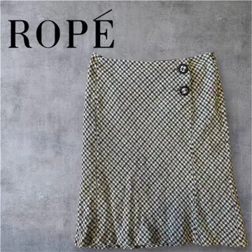 ROPE 하운드투스 플레어 스커트