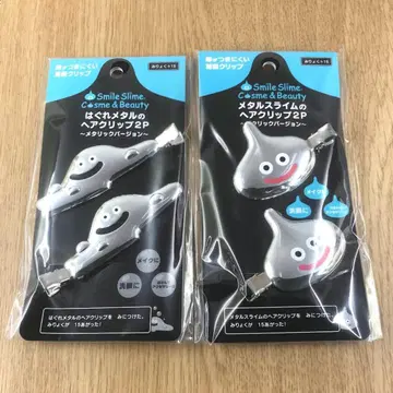 2점 메탈 슬라임 헤어 클립 & 하구레 메탈 헤어 클립 메탈릭