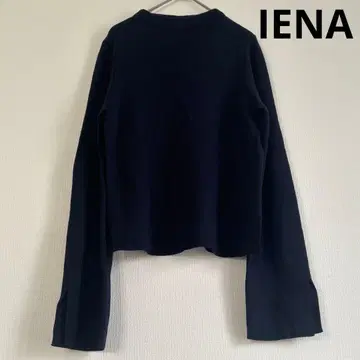 IENA 울 실크 보틀넥 니트 스웨터 네이비